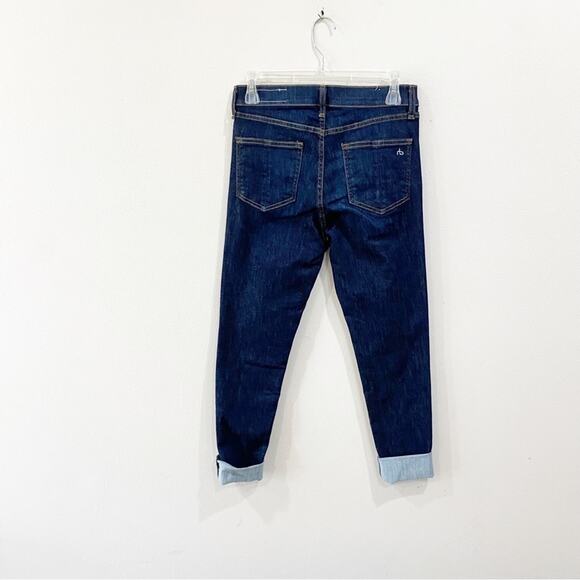 Rag & Bone 10" Ankle Skinny Cuffed Jeans Dark Wash Stretch Denim Sz 27 - Picture 2 of 10